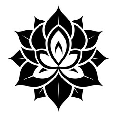 Eternal Bloom vector clean black silhouette design white background