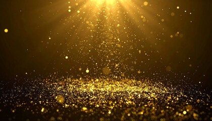A rich, golden backdrop featuring a multitude of shimmering particles, creating a dazzling and elegant scene.