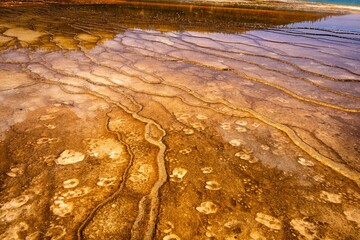 Terraced geothermal formations at Yellowstone.