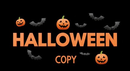 Spooky Halloween celebration with flying bats and grinning pumpkins perfect for your festive designs