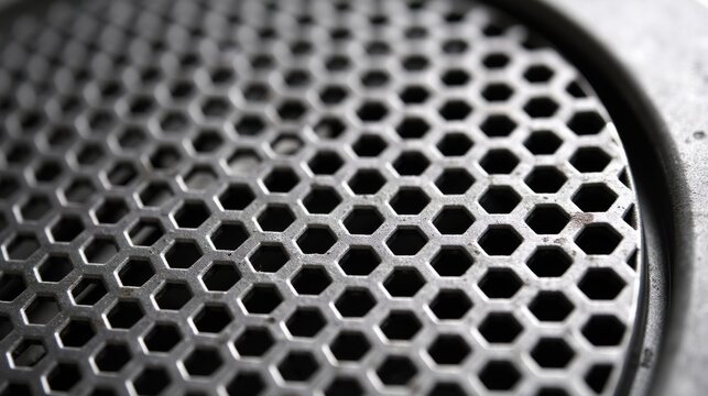 Close-up of a metallic hexagonal mesh pattern, ideal for backgrounds.