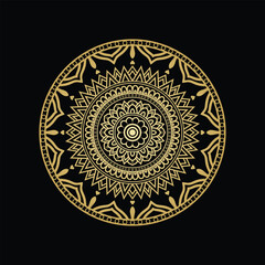 - Luxury Islamic golden ornamental mandala art illustration design