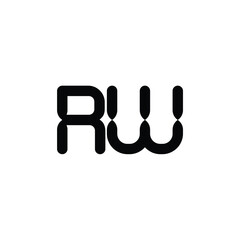 RW monogram logo design letter text name symbol monochrome logotype alphabet character simple logo