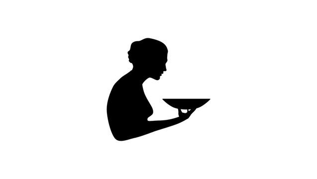 Delphic Oracle symbol, black isolated silhouette