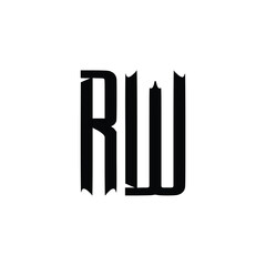 RW monogram logo design letter text name symbol monochrome logotype alphabet character simple logo