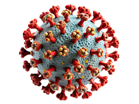  covid 19 coronavirus omicron isolated on white background PNG ,AI GENERATED