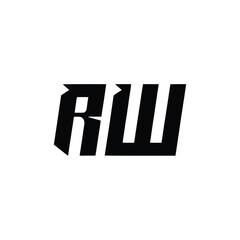 RW monogram logo design letter text name symbol monochrome logotype alphabet character simple logo