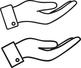 Vector icon illustration of hands holding a credit card, key, and handshake symbol
