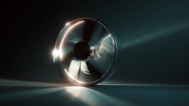 A luminous ring with a central void emits radiant beams of light, creating a captivating abstract composition with a futuristic aesthetic