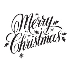  A calligraphy piece with the text Merry Christmas Vector Design. 