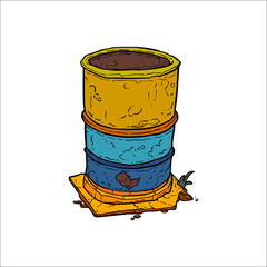 broken iron barrel vector design