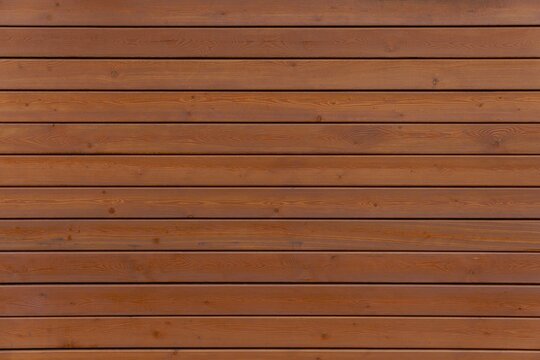 Wooden wall made of horizontal brown planks.