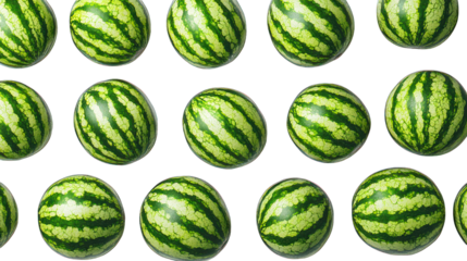 Multiple watermelons arranged in a repeating pattern against a dark background
