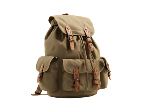 tourist khaki backpack