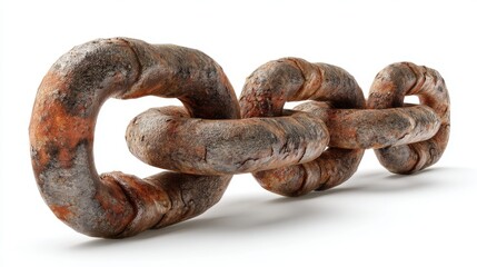 Rusty industrial chain links abandoned factory still life urban environment close-up symbol of strength and resilience