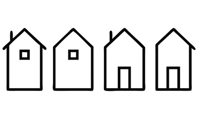 Vector illustration of a house icon set, perfect for real estate and home design concepts