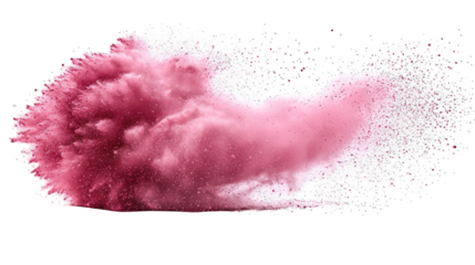 Pink powder cloud explosion with a gradient fade out on a black backdrop