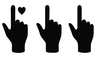 Silhouette of hands vector illustration showing fingers and palm