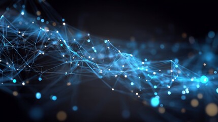 Futuristic abstract vector background with digital network connections, glowing data communication lines, modern high tech cyberspace grid, blockchain and artificial intelligence technology concept de