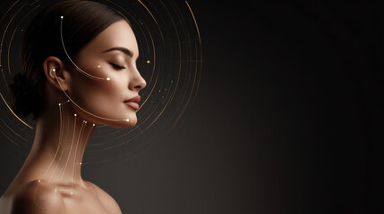 A sophisticated beauty image showcasing facial treatments and skincare, promoting wellness and rejuvenation.