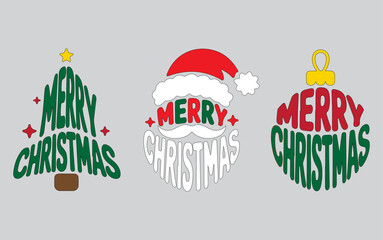 decoration, celebration, holiday, typography, ornament, illustration, design, winter, tree, vector, greeting, happy, merry, snowflake, santa claus, season, new year, background, gift, christmas, poste