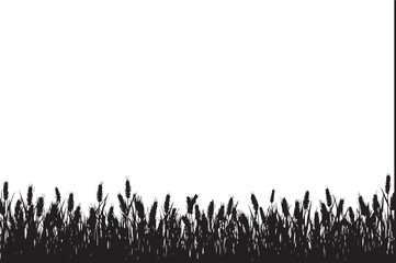 Rustic Wheat Field Vector Borders