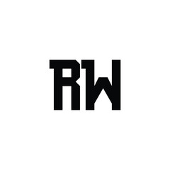 RW monogram logo design letter text name symbol monochrome logotype alphabet character simple logo