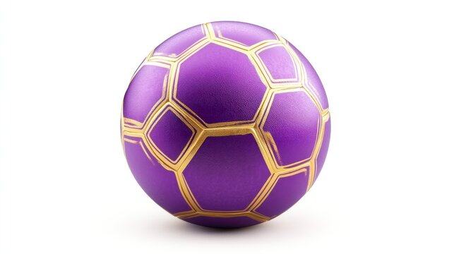 A single purple easter egg with a golden geometric pattern on a white background