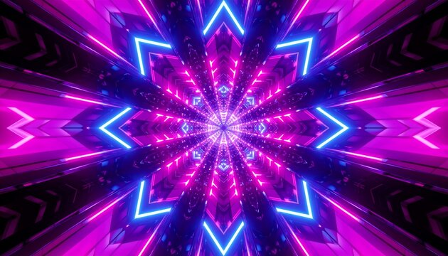Neon tunnel fractal