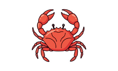 Colorful vector icon set of sea animals crab