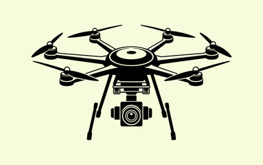 Drone vector design, vector illustration, Drone design, silhouette style.
