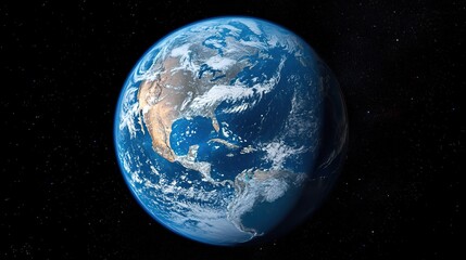 Fototapeta premium High - resolution Earth Globe with North and South America, Set Against a Starry Space Background 