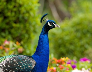 Obraz premium Peacock portrait in garden