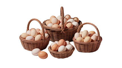 Fresh Eggs in Wicker Baskets - Farm Fresh Produce
