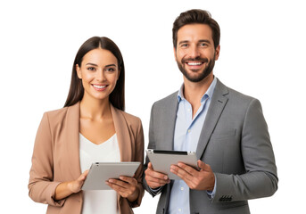 Business people working together isolated on white or transparent background