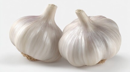 Obraz premium Two whole heads of garlic, close-up.