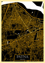 Patna Bihar City Map. city background abstract printable travel art banner, modern city background, abstract paint urban background