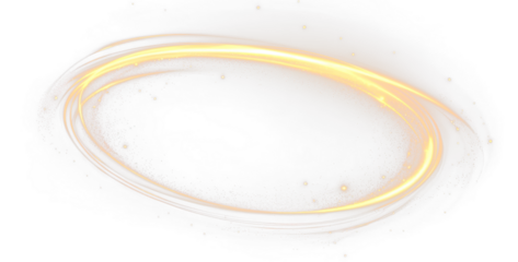 Glowing Yellow Ring PNG with Neon Shine