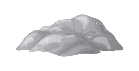 Cement pile, heap of gravel. Building material sand element. Vector illustration isolated on white background