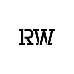 RW monogram logo design letter text name symbol monochrome logotype alphabet character simple logo