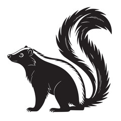 black skunk Silhouette Vector, High Quality Illustration on White Background