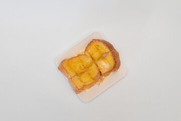 Modern bakery with many ingredients such as wheat flour, sugar, eggs, grains, fruit, butter, milk.