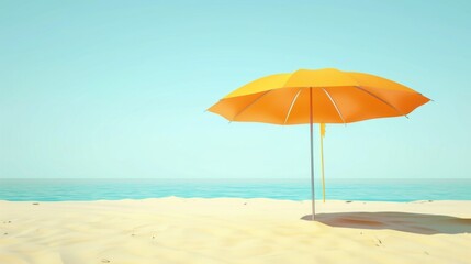 Fototapeta premium Sunshine & Sand: Beach Leisure in Summer with Blue Skies