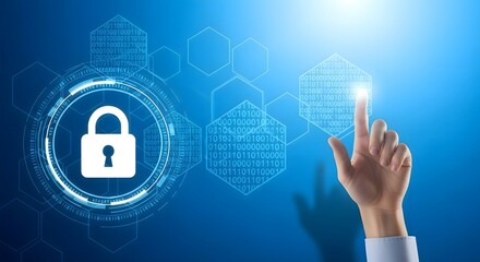 Cyber security and data protection concept with padlock for online privacy and digital safety