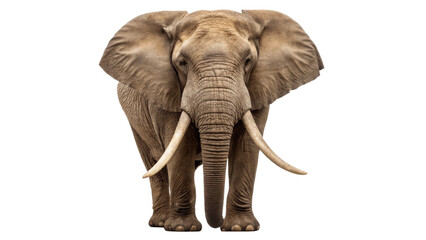 Obraz premium Majestic African Elephant with Large Tusks Isolated on white background