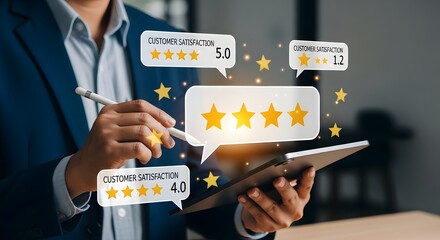 Boost your business with customer satisfaction reviews and ratings on the digital tablet online