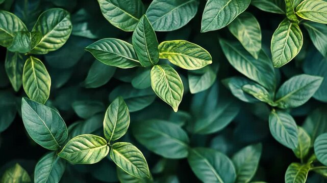 Lush Green Leaves A Vibrant Display of Natures Beauty and Tranquility.