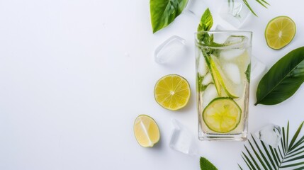 Delicious Summer Juice Drinks on a Colorful Background