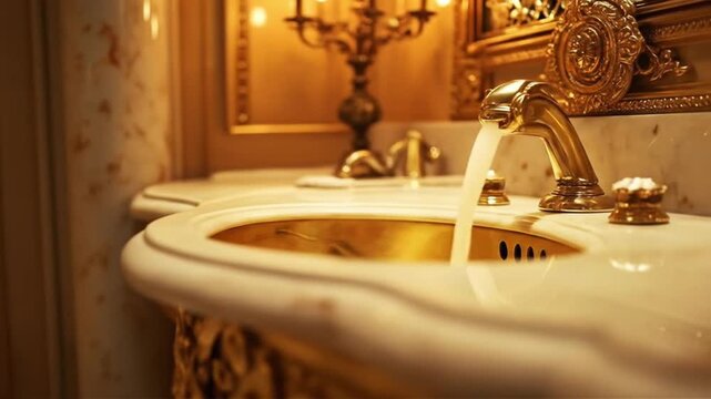 golden ornate bathroom luxury toilet sink interior