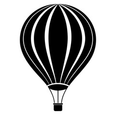 Obraz premium Hot Air Balloon vector clean black silhouette design white background